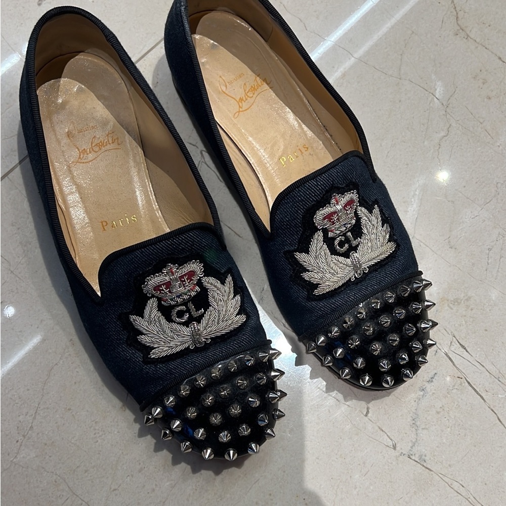 Christian Louboutin black moccasin